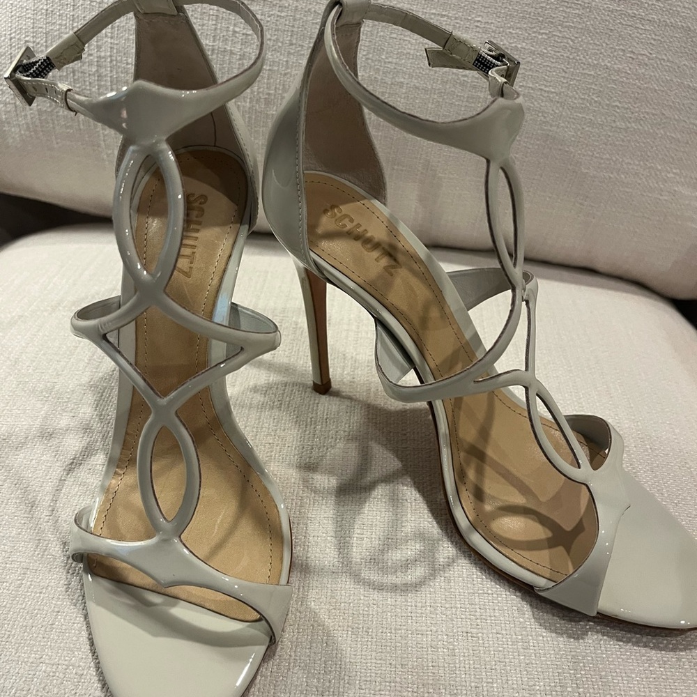 SCHUTZ White Strappy Heels